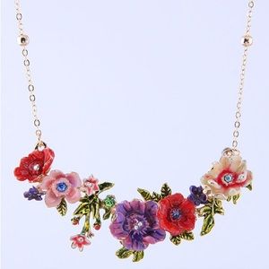 Multicolor enamel flowers beautiful necklace